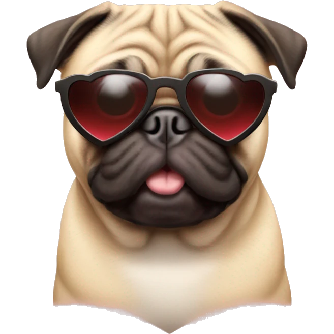 Pug with heart shaped sunglasses  emoji