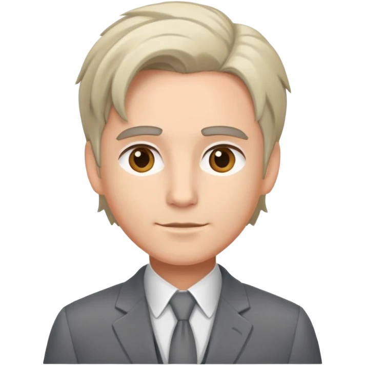Restaurant manager with sandy colored hair in a grey suit emoji