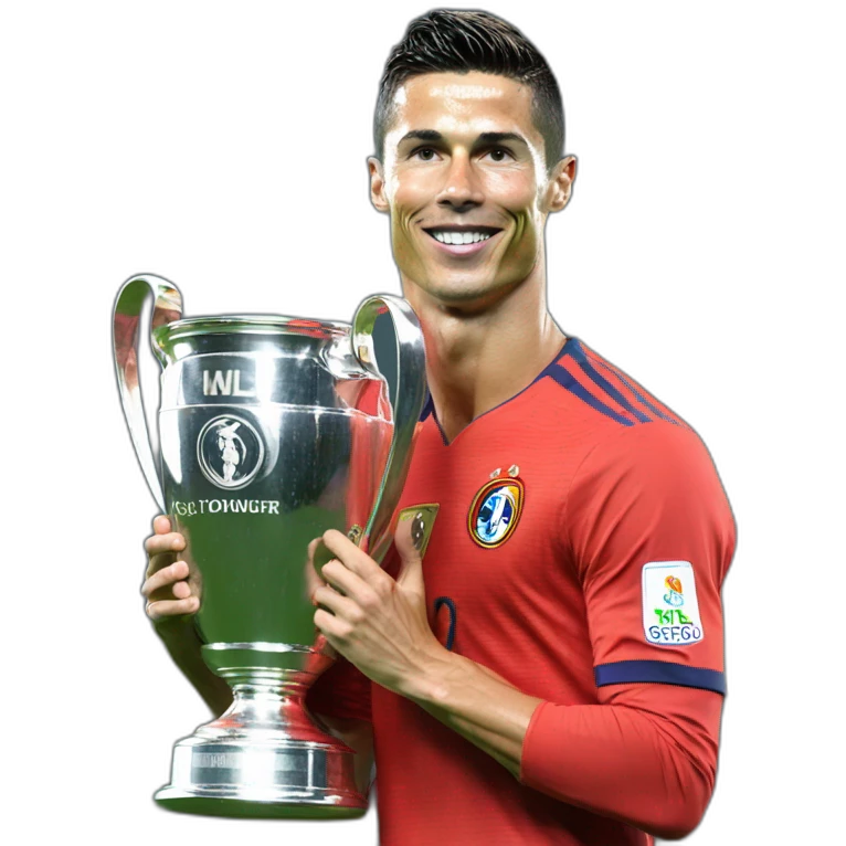 Cristiano ronaldo with ucl trophy emoji