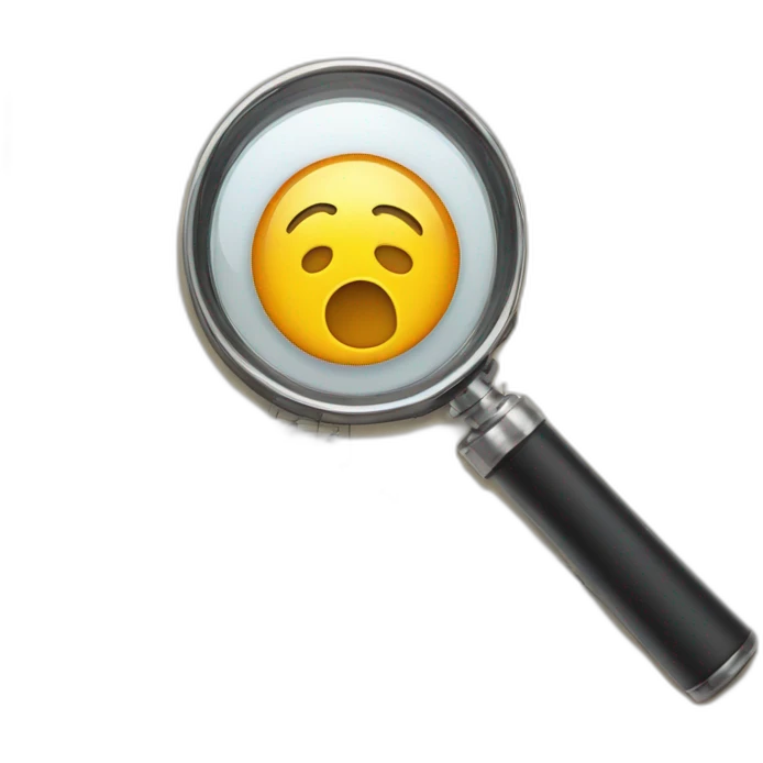 Magnifying glass over a chart with musical notes emoji