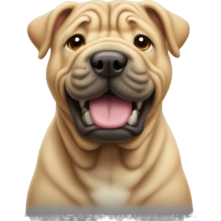 Shar pei with large mouth cheeks emoji
