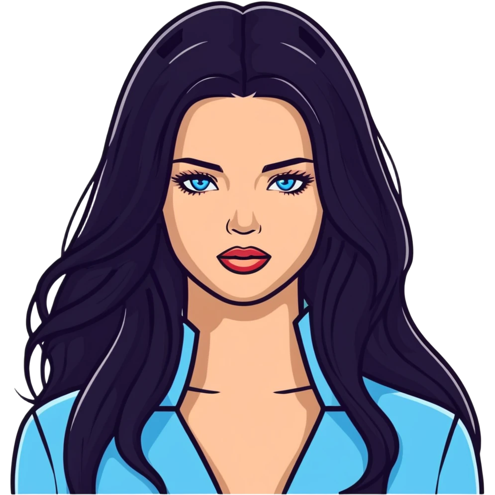 Adriana Lima, beautiful Brazilian supermodel with long dark hair and blue eyes emoji