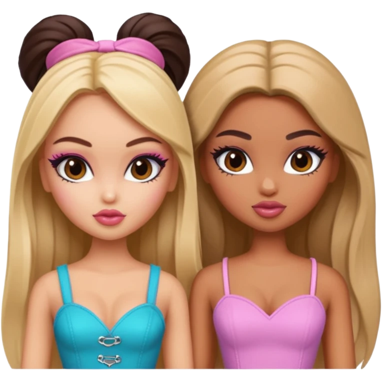 two baddie besties bratz pretty emoji
