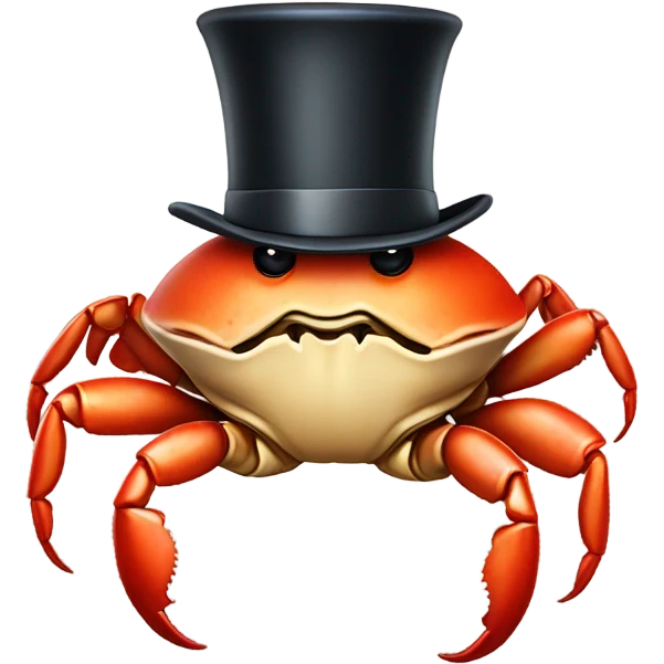 Crab in a top hat and monacle  emoji