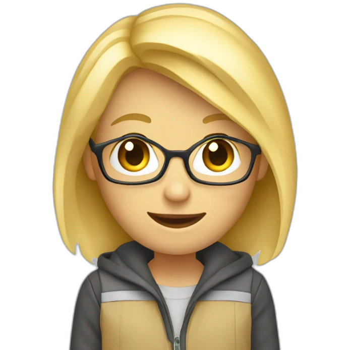 Étudiante blonde ordinateur emoji