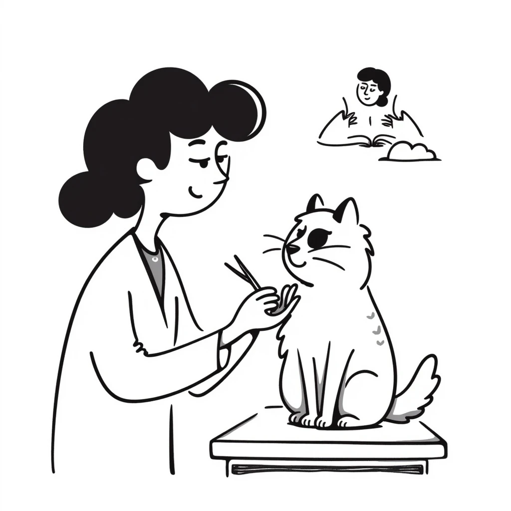 veterinarian examining a cat emoji