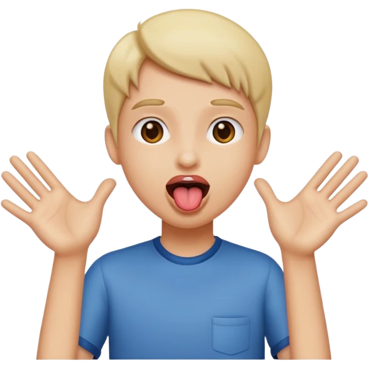 Tongue out with hands to the side emoji