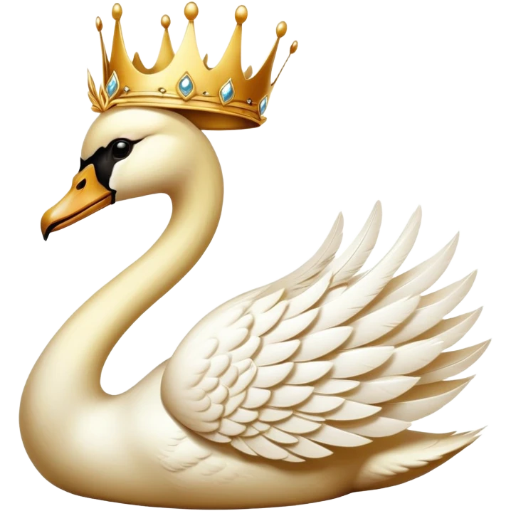 Golden queen swan emoji
