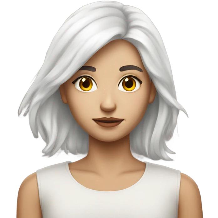white haired girl portrait emoji