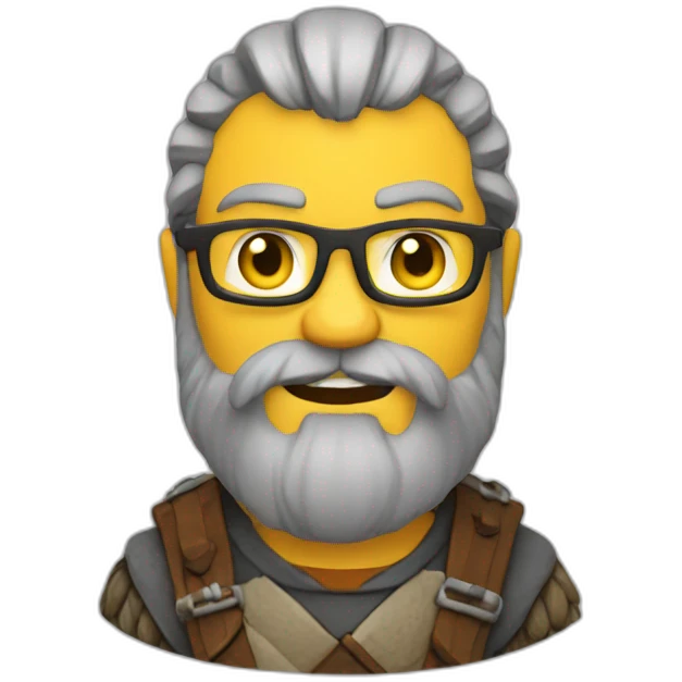 Bearded Viking nerd emoji