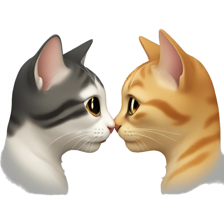 cats kissing each other emoji