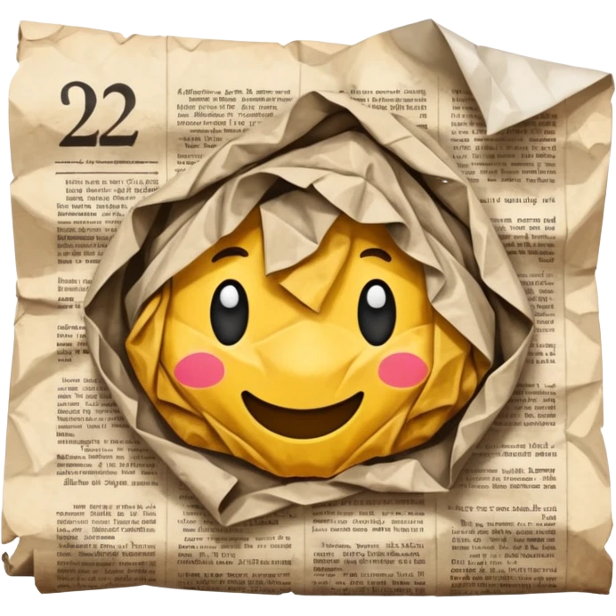 newspaper no face emoji