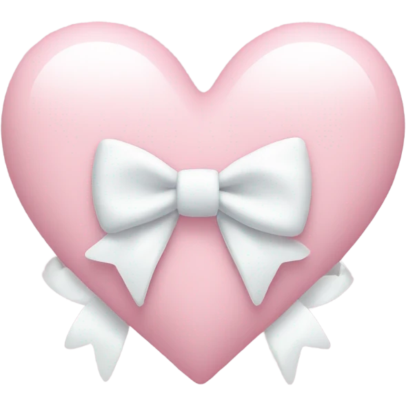 Pastel pink heart with white bow emoji