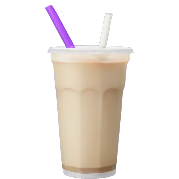 Milktea with purple straw  emoji