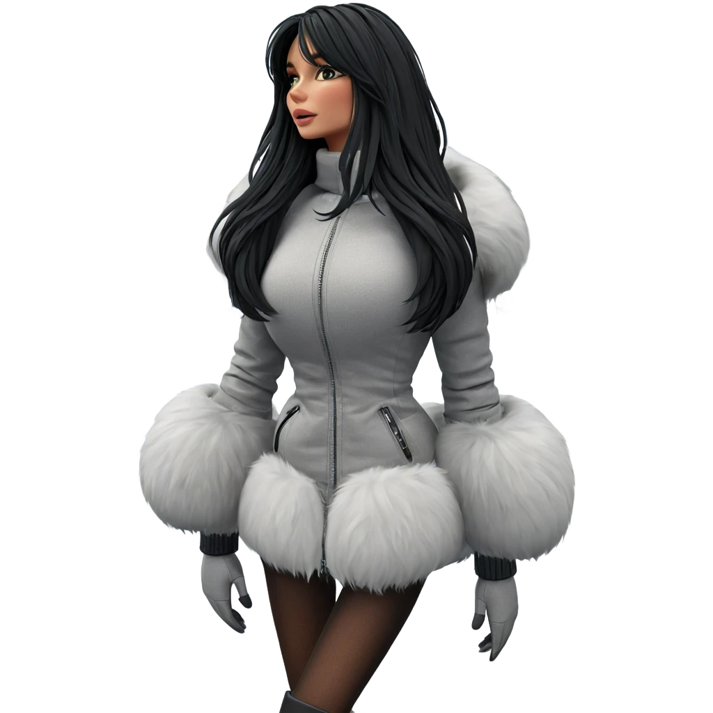 winter girl in the city emoji