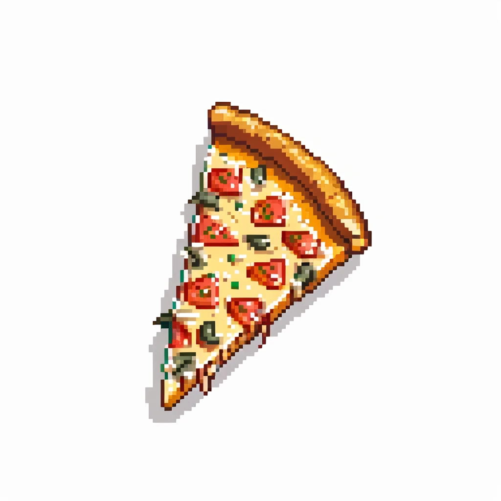perfect triangular wedge pizza slice with crispy crust emoji