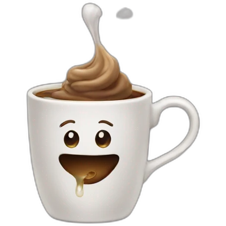 a poop who drinks tea emoji