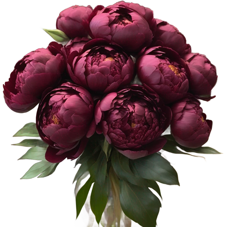 A vintage arrangement of dark red peonies with a deep burgundy bow
 emoji