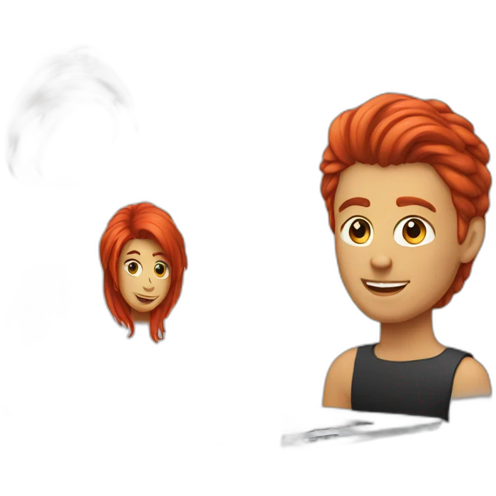MacBook and red hair  emoji