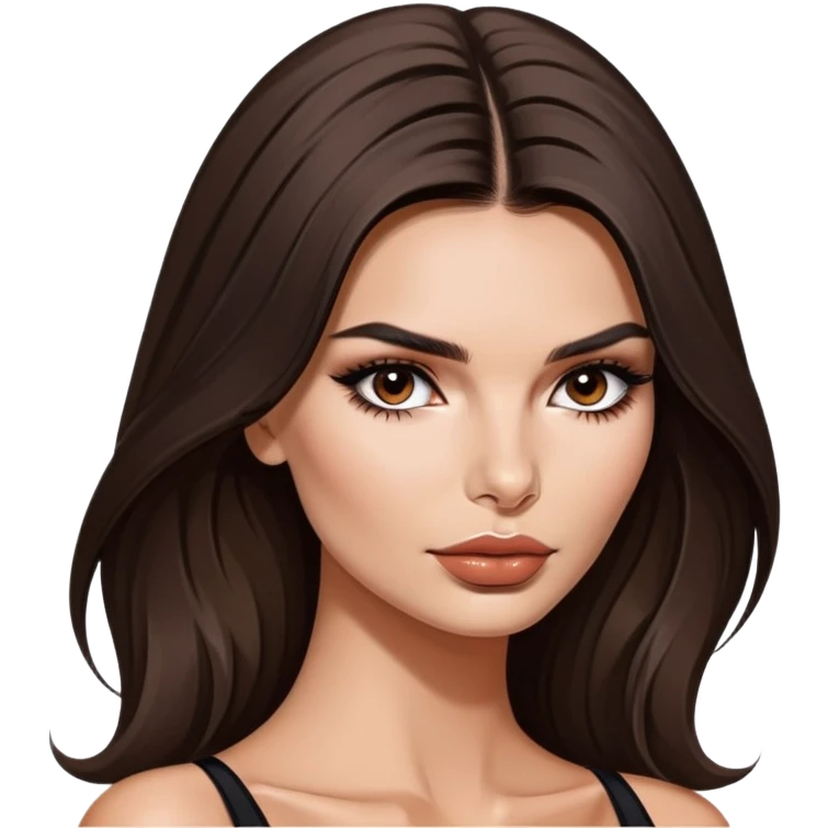 Emily Ratajkowski, glamorous brunette model with sultry expression, high cheekbones, and long dark hair emoji