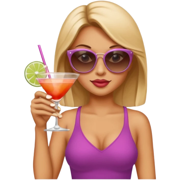 strong lean woman drinking a cocktail emoji