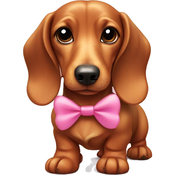 Daschund with a pink bow emoji