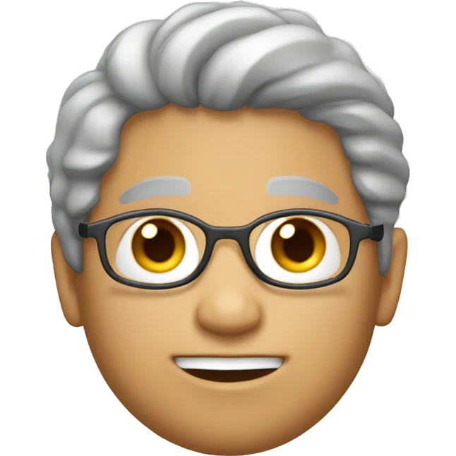 Una familia de un padre con el pelo blanco y corto, una madre con el o emoji