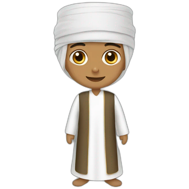 individual in Omani cultural dress, emphasizing the significance of the thobe and cap in the image emoji