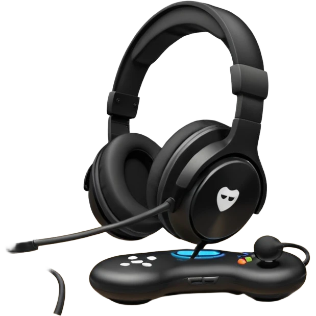 a gaming headset in a table  emoji