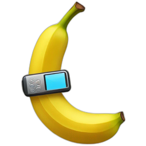 Banana with a phone cover emoji