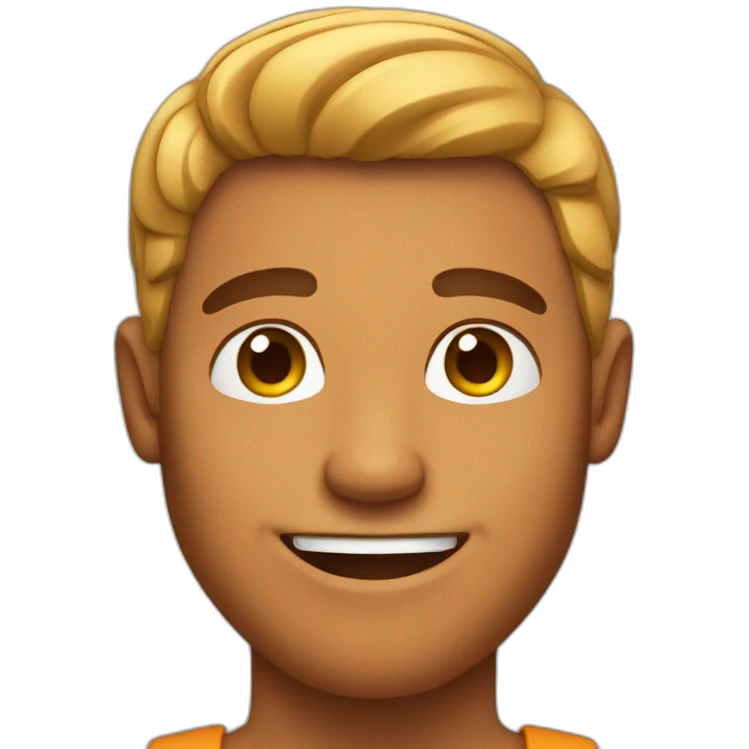 tanned and happy man emoji