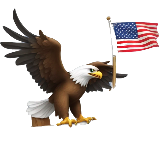 Eagle taking shots on a boat with american Flag emoji