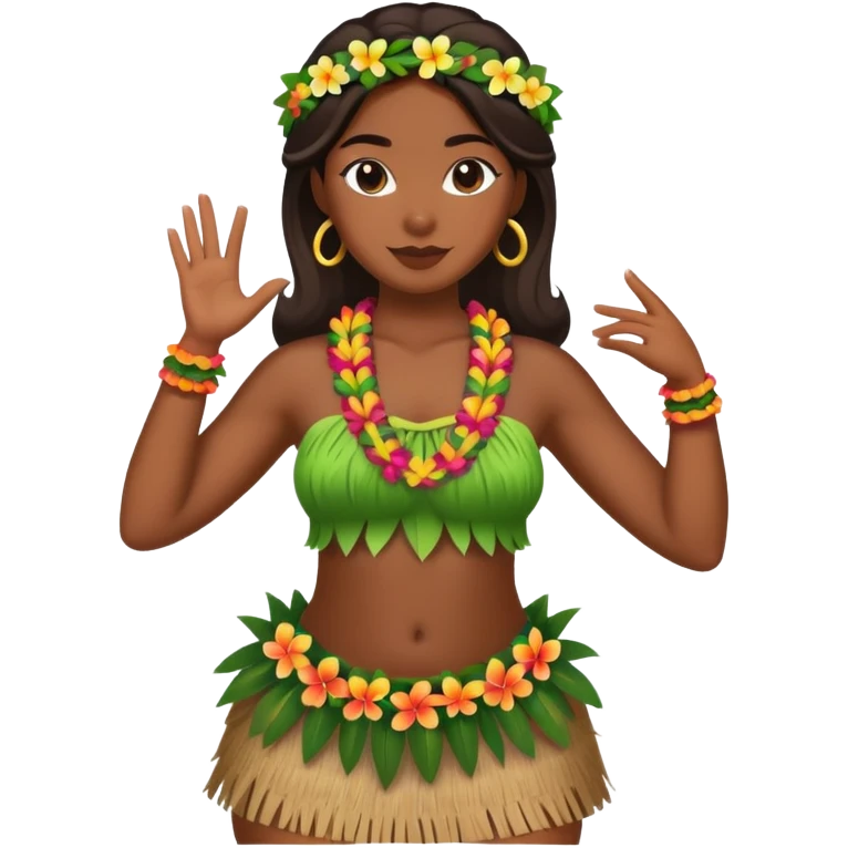 Beautiful Hawaiian woman wearing hula outfit emoji