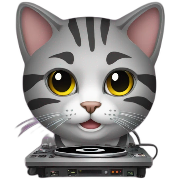 DJ cat with turntable emoji