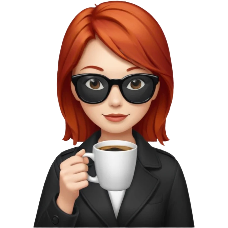 sunglasses red hair woman drink coffee emoji