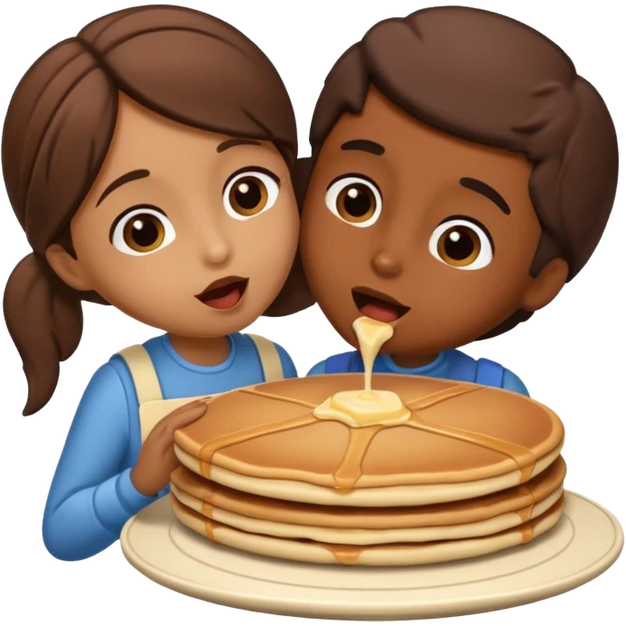 Chocolate bar being kissed by pancake emoji