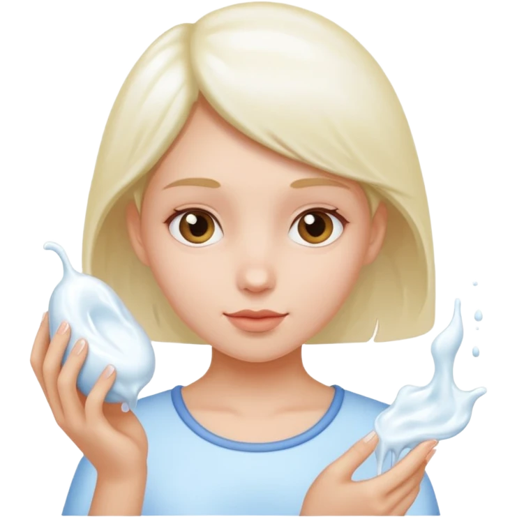 girl holding white goo emoji