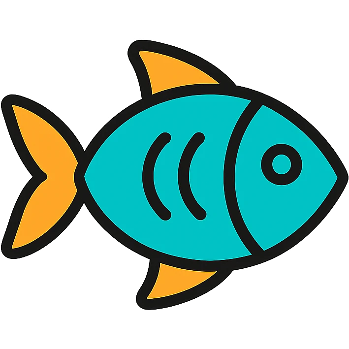 fish icon with color outline emoji