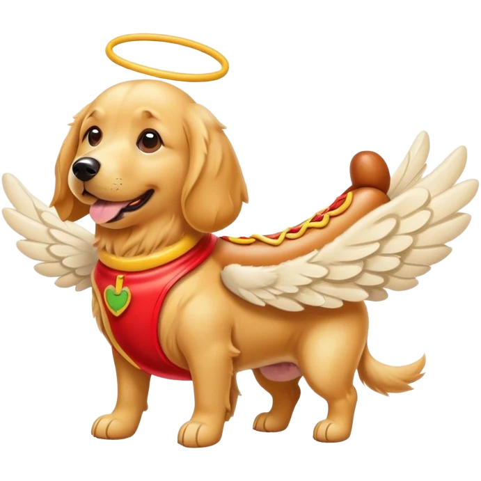 Hot dog dog wings emoji