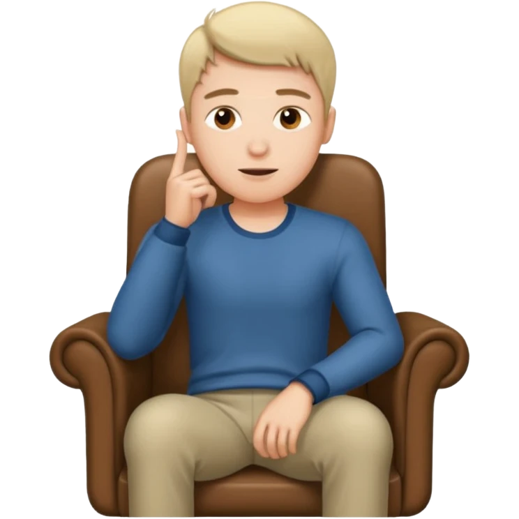 Guy in a chair asking emoji