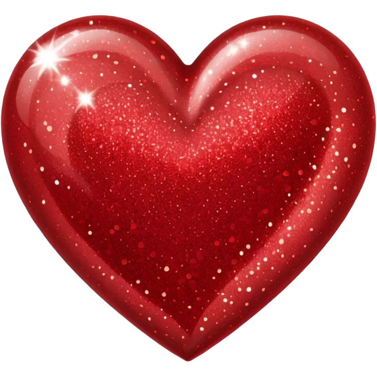 red glitter coração emoji
