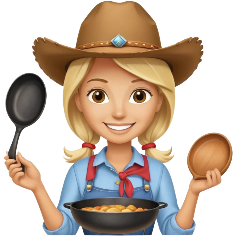 Female blonde cowboy cook emoji