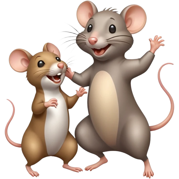 Rat dacing with a dog laughing on the back  emoji