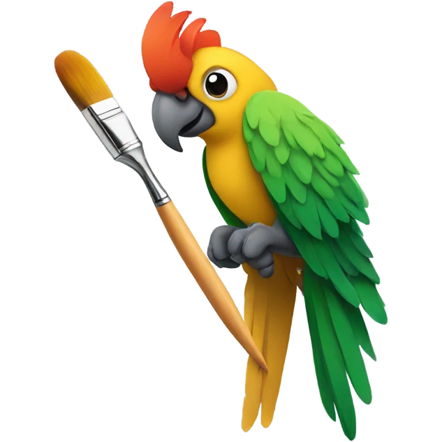 Parrot with a paintbrush emoji