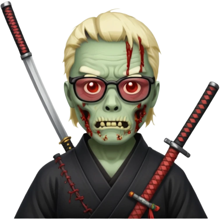 zombie samurai with black glasses emoji
