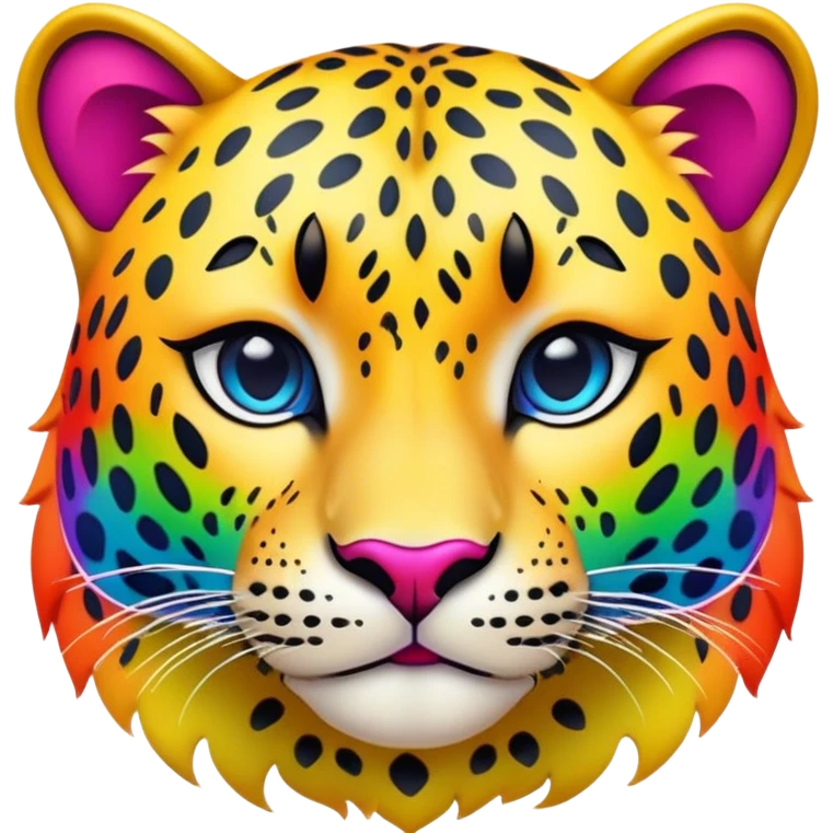 Lush lips with rainbow colored leopard print emoji