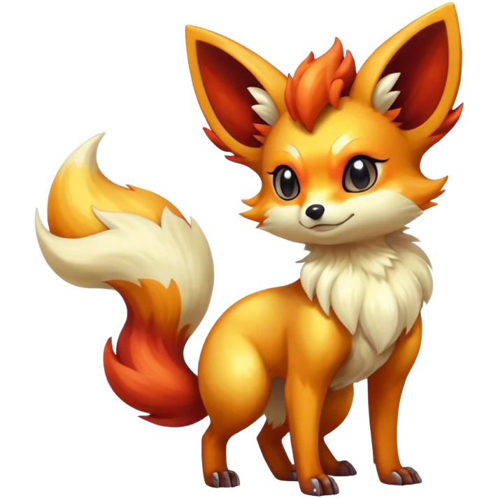 Shiny Dark Fennekin-Vulpix-fusion-hybrid full body emoji