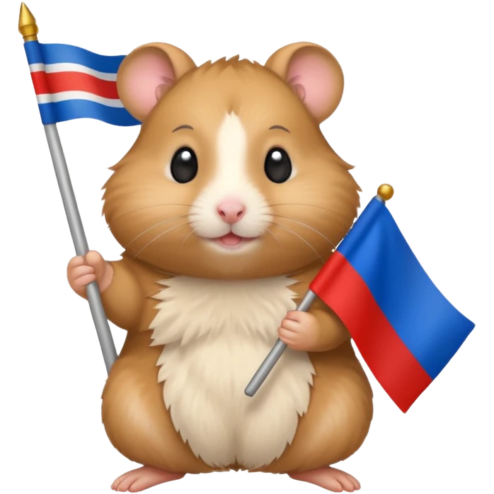 a hamster holding a Russian flag emoji emoji