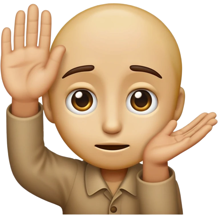 Emoji with begging eyes holding out hand like begging for money  emoji