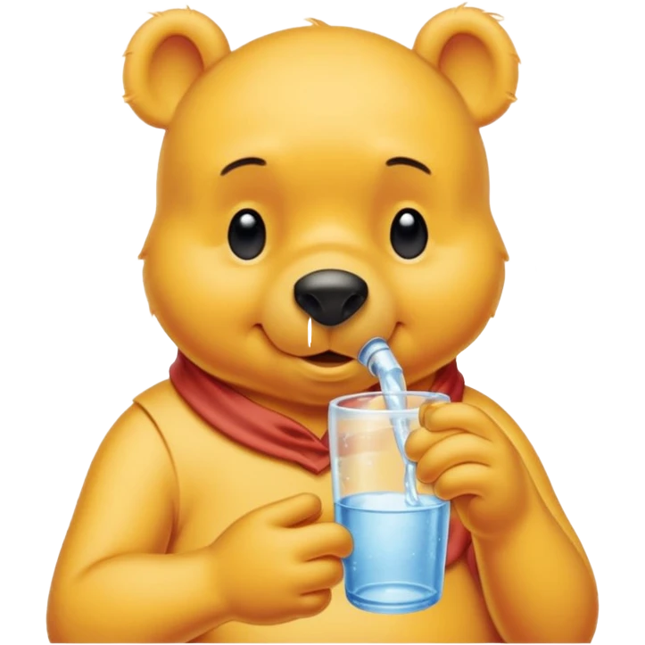 Winnie drinking water emoji